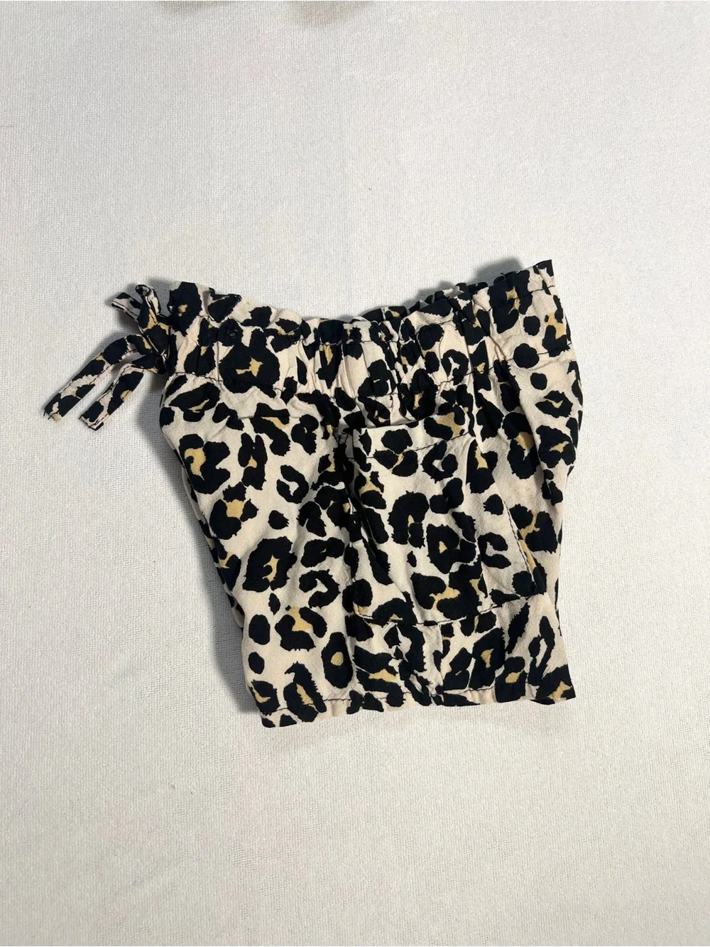 Rare Editions Baby Girls Black Ruffle Top & Leopard Shorts Set 18M